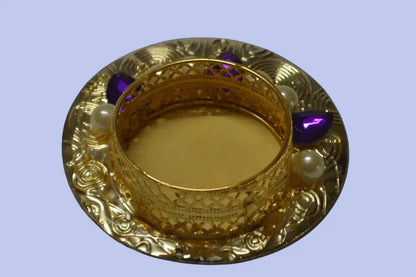 Round Candle Holder for Varalakshmi Puja Altar