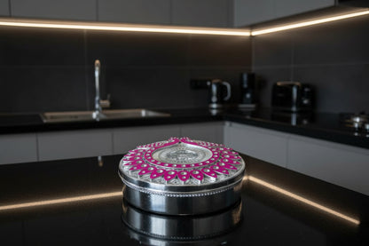 Traditional round dry fruit gift box India