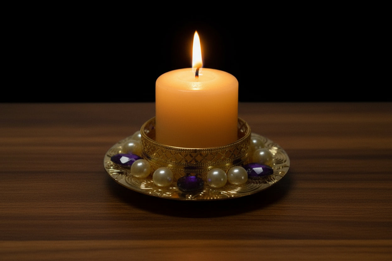 Round Metal Candle Holder