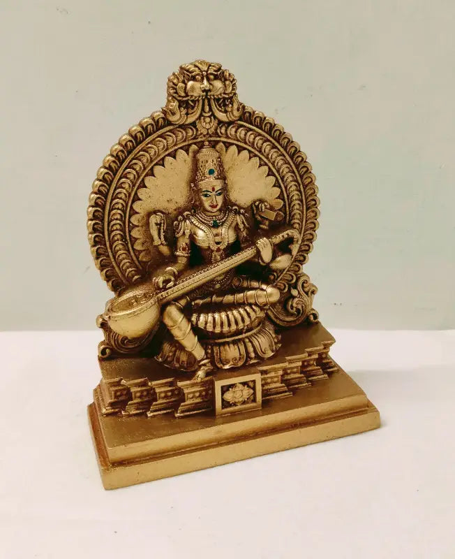 Brass Saraswathi statue for wedding return gifts by Puja Celebrations