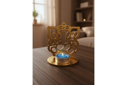 Shadow diya projection on wall for festive decor