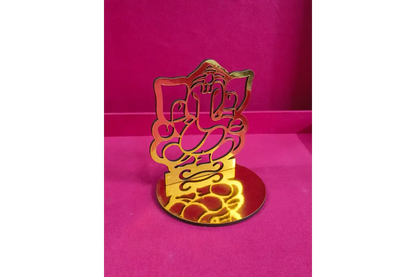 Metal tealight holder with devotional shadow effect