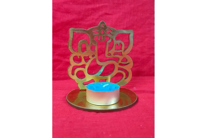 Om symbol shadow candle holder for puja