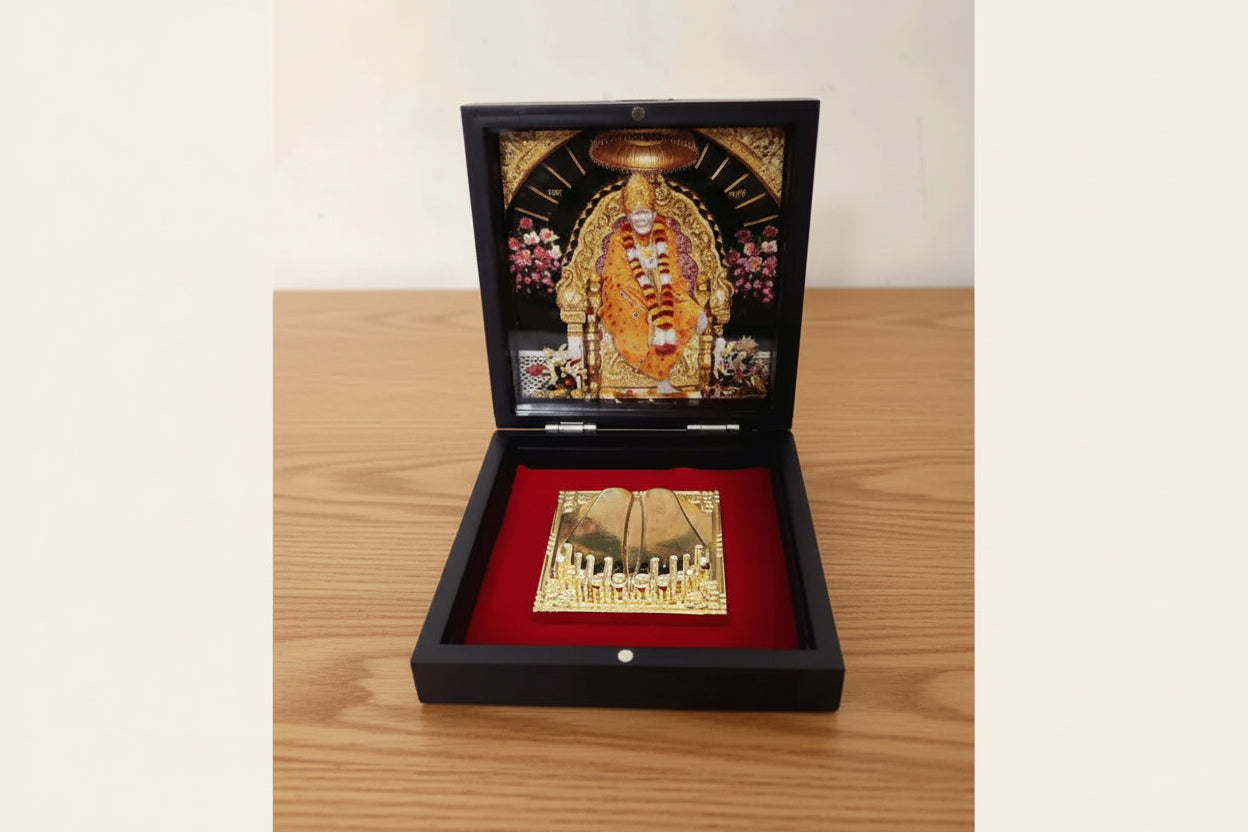 Shridi Saibaba Charan Paduka Box - Puja Celebrations