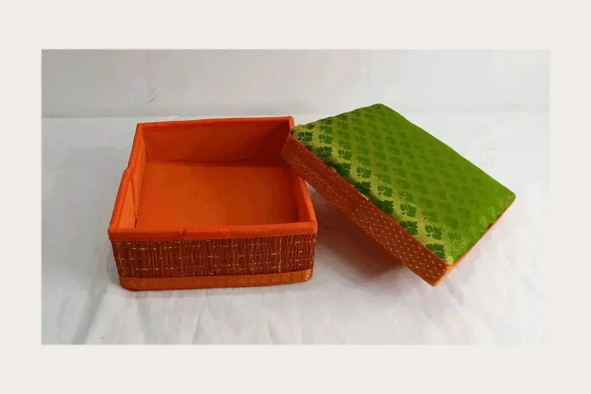Handmade korai grass box for puja gifts and festivals