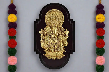 PUJA CELEBRATIONS Sri Shubha Drishti Ganapathy SG 103 SHILPASREE 7x11 inches Housewarming, Home Decor, Wedding Gift, Showpiece, Entrance Wall Hanging, Living Room