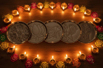 Steel Rangoli Stencil Plate - Puja Celebrations