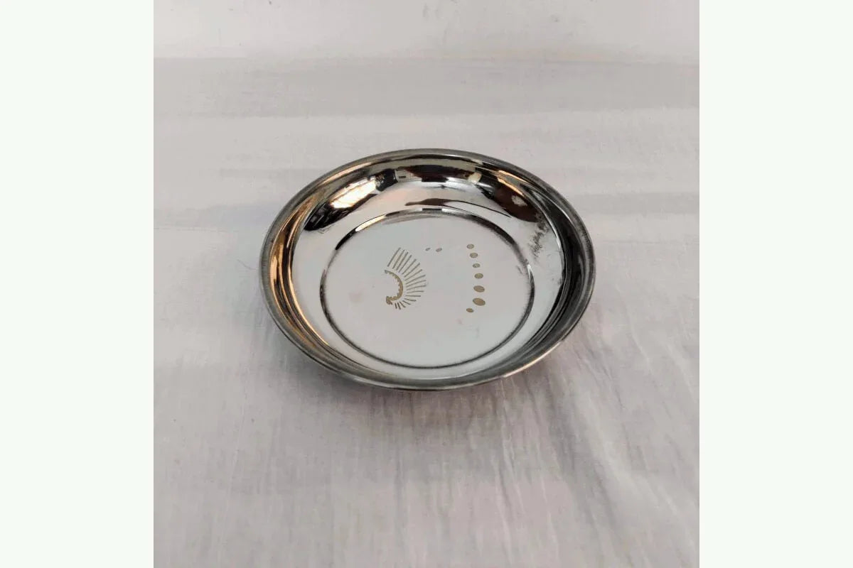 Pudding Plate Floral design |Steel Plate with Print|KMH Stainless Steel ...