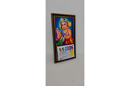 Tamil Daily Sheet Calendar with God Frame 2026 - Puja Celebrations