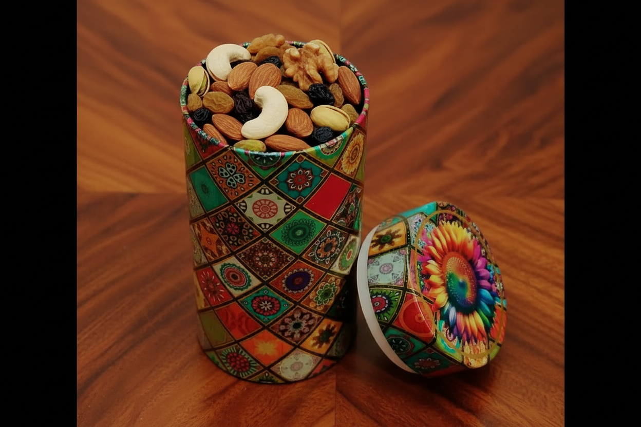 colorful printed tin boxes for engagement favors