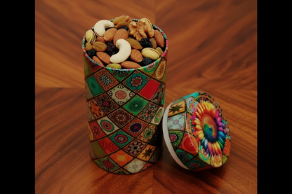 colorful printed tin boxes for engagement favors