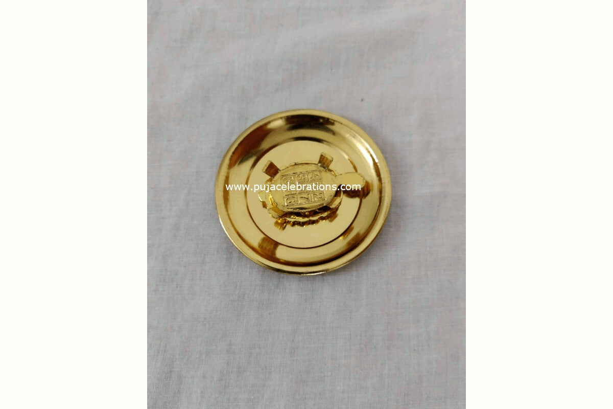 Tortoise Kachua with Plate Small, Gold, Tambulam Gifts Online