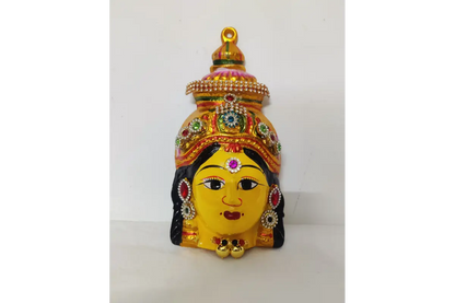 Auspicious Lakshmi Devi face with traditional Mangalsutra Thali accent for Varalakshmi Vratham pooja decor - Puja Celebrations