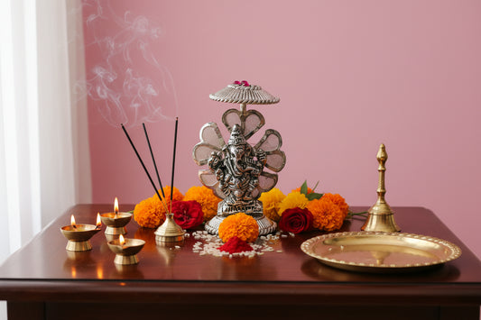 Antique Silver Ganesh Showpiece for Vinayaka Chaturthi Return Gifts
