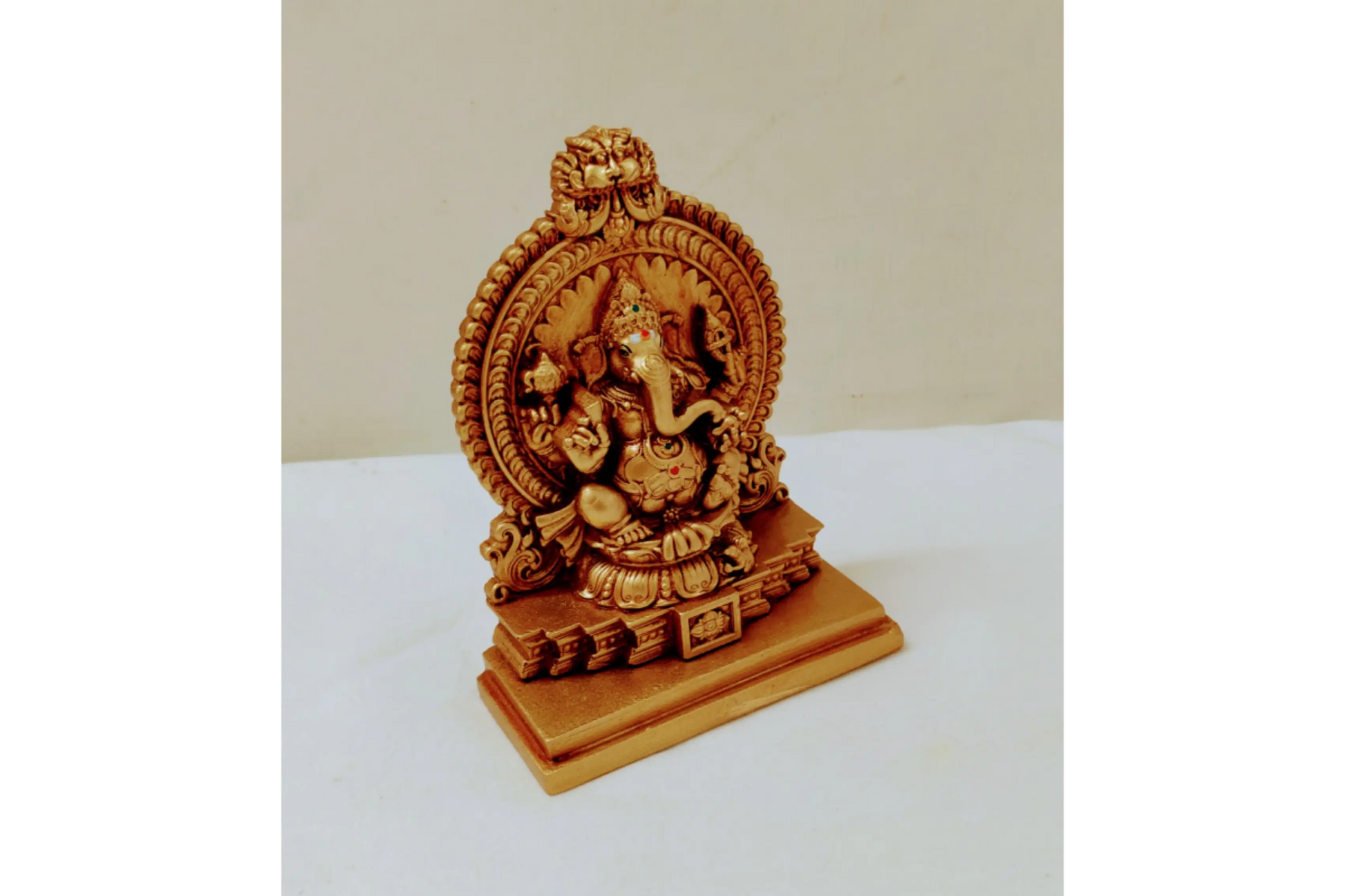 Lord Ganesha idol with fiber finish for home puja temple return gifts by Puja Celebrations.