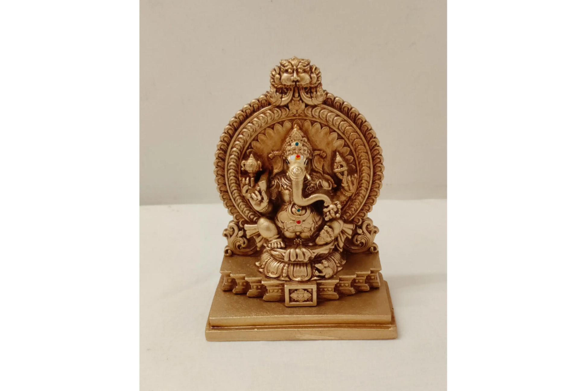 Lord Ganesha idol with fiber 
finish for home puja temple return gifts by Puja Celebrations.