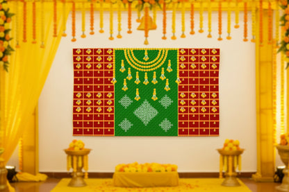 Festive backdrop for home pooja