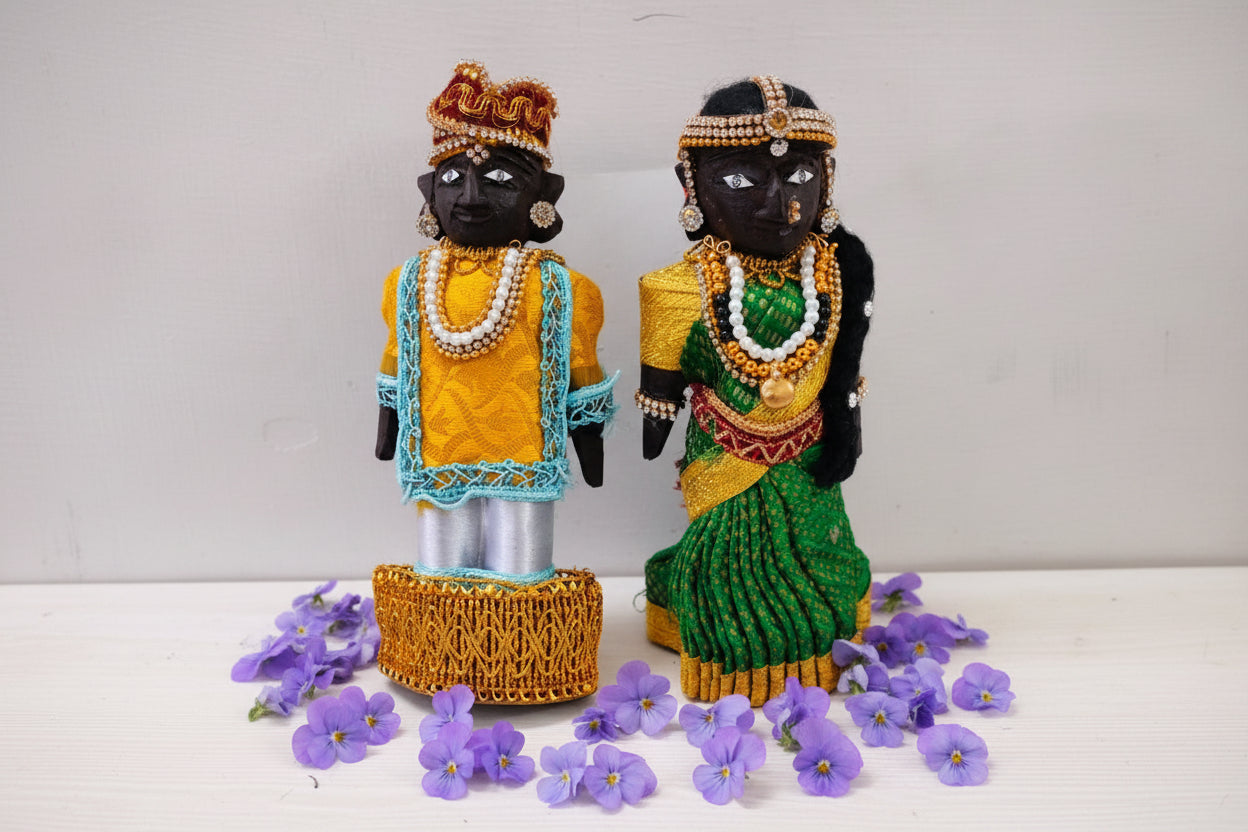 Decorated Wooden Marapachi Doll Pair