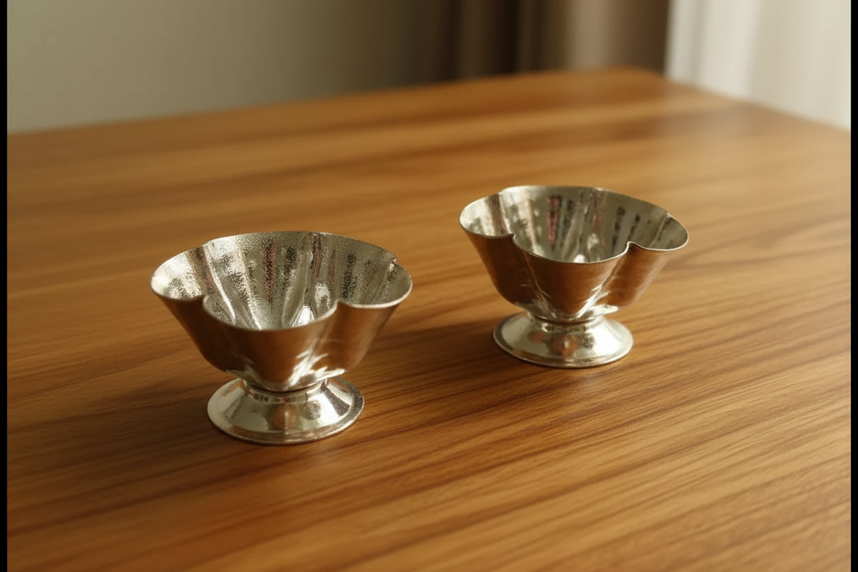 Mini German Silver kumkumkum cups