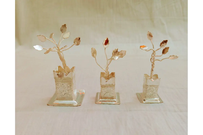 White_Metal_Tulasi_Plant - Retirement gifts
