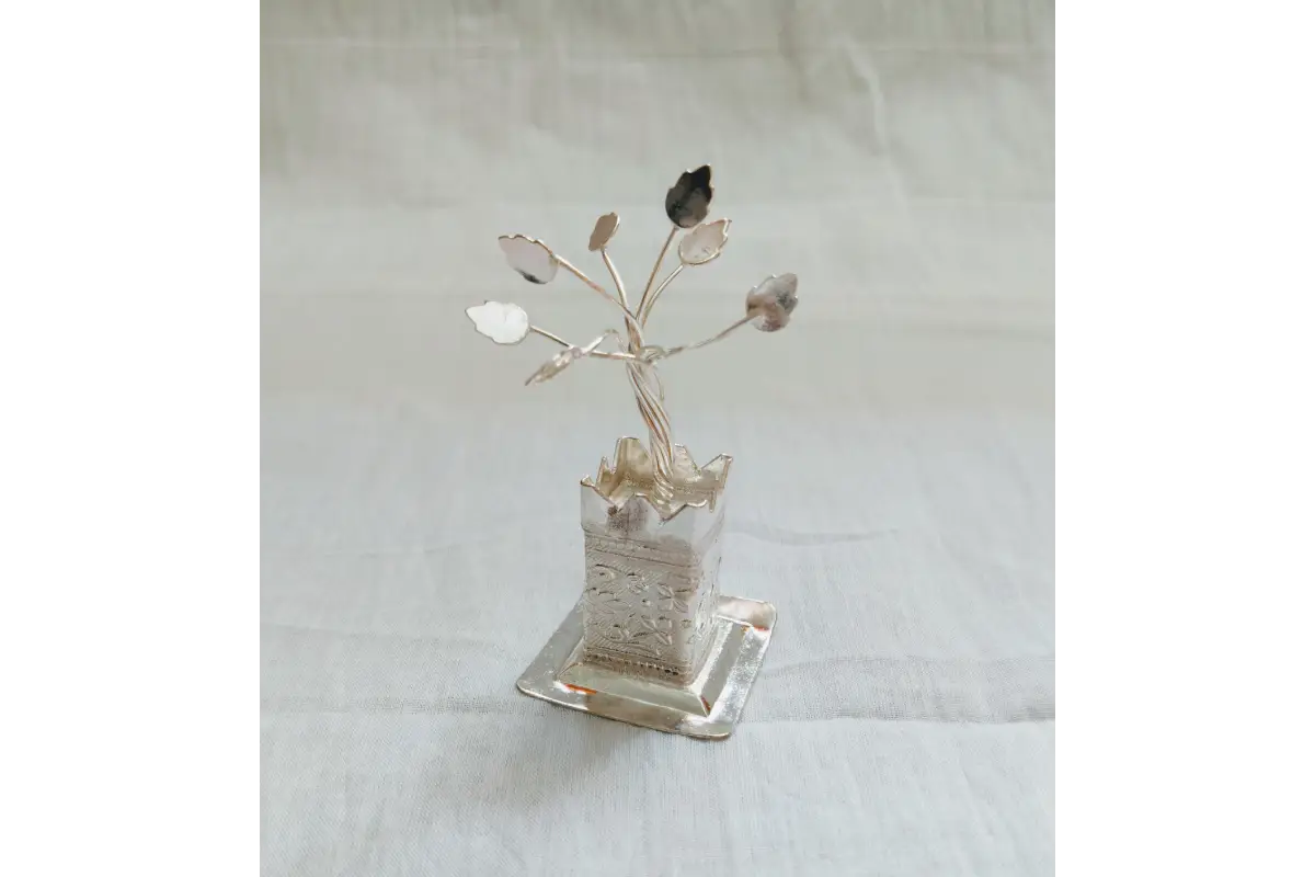 White_Metal_Tulasi_Plant -Return Gifts Shop Near Me