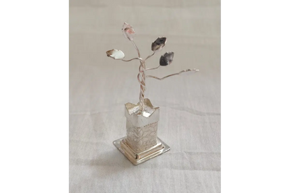White_Metal_Tulasi_Plant - Akshaya Tritiya gifts