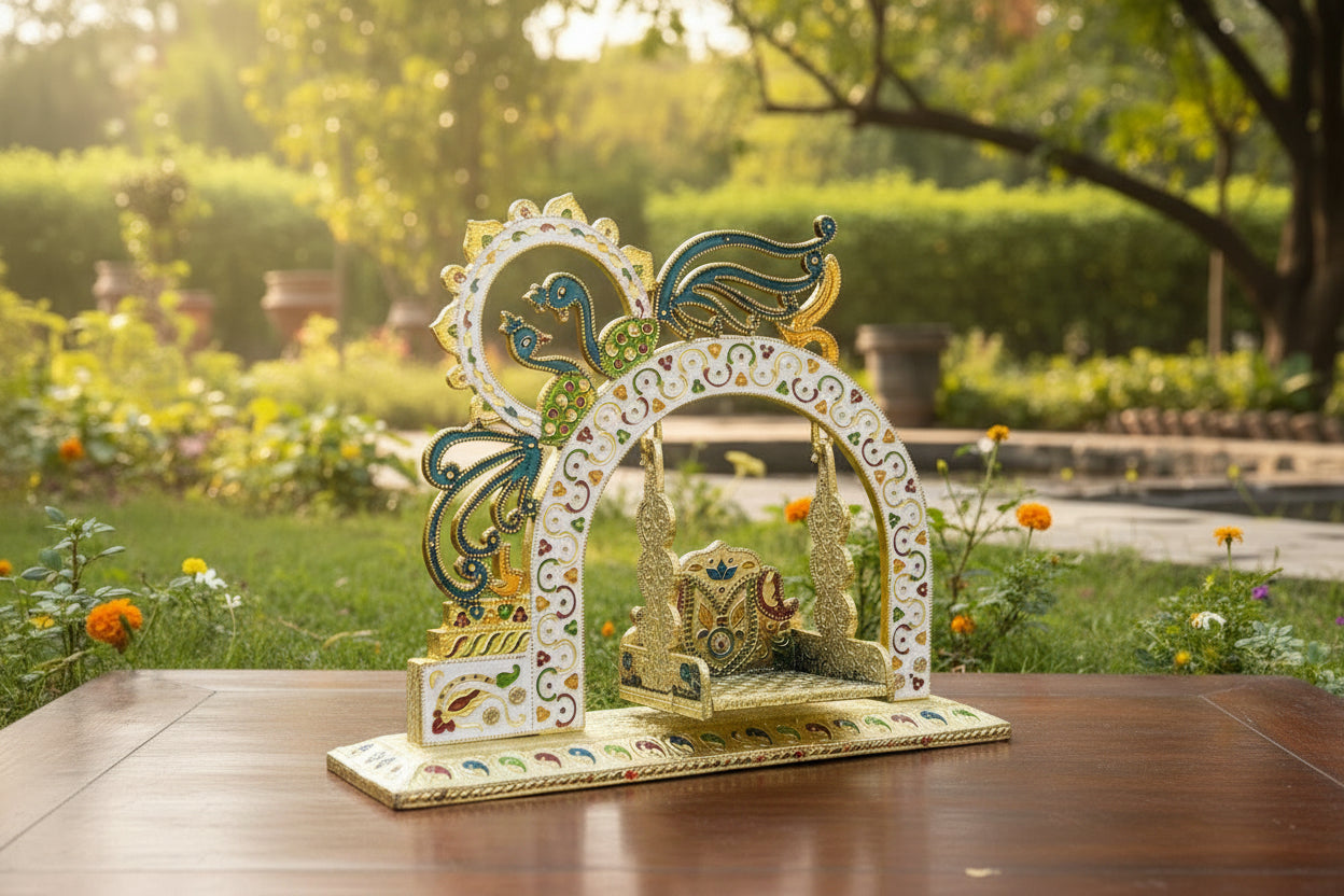 Wooden Meenakari Jhula wedding return gift