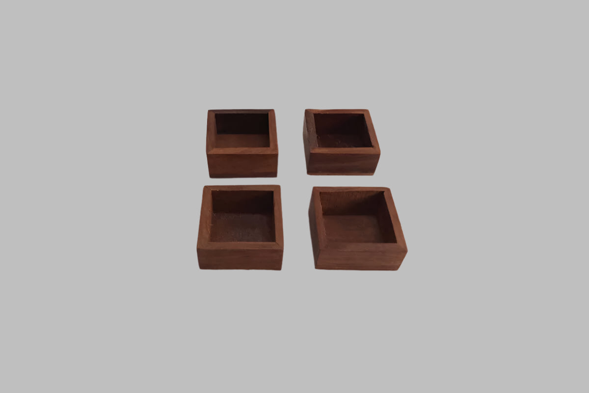 Wooden Square Set of 4