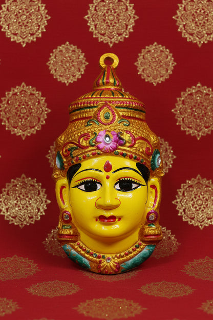 Decorated Gowri Devi face idols - Puja Celebrations