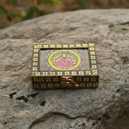 Tanjore Print Wooden Jewel Box
