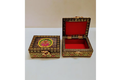 Tanjore Print Wooden Jewel Box