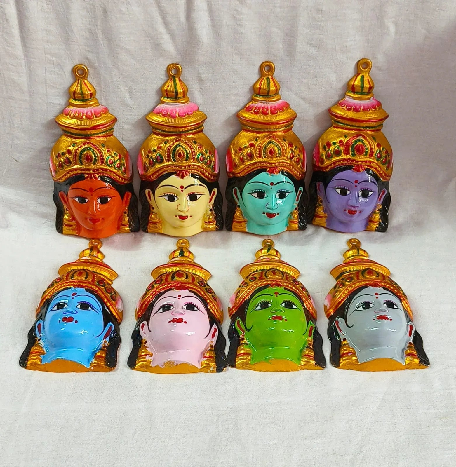 Eight decorative Ashtalakshmi Ammavari faces