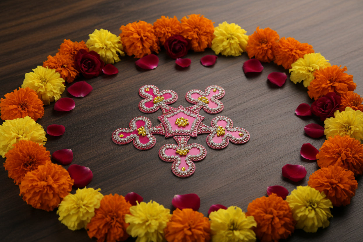 Reusable acrylic kolam rangoli – festive gift India