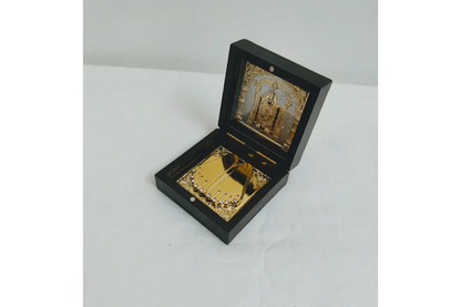 Traditional Tirupati Balaji Charan Paduka box with gold finish - Puja Celebrations