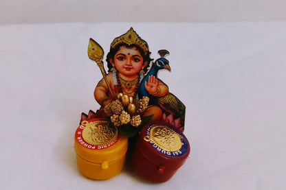Handheld compact MDF Haldi Kumkum holder set for traditional thamboolam gifting