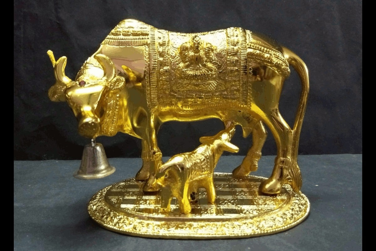 Cow and Calf Super Gold Big, Indian Wedding Return Gifts for Guests