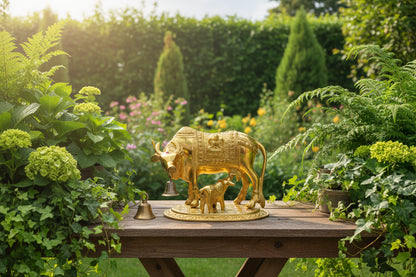 Cow and Calf Super Gold Big - Puja Celebrations