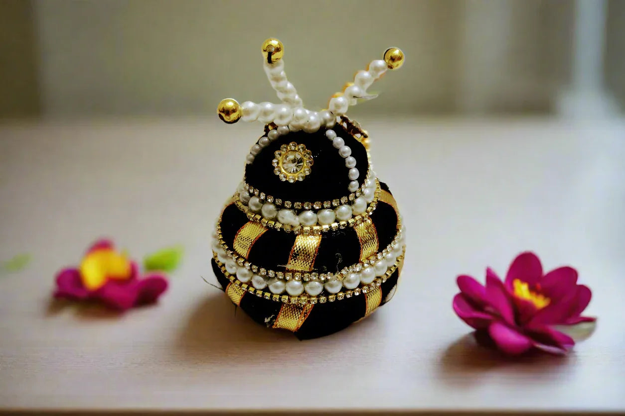Traditional side-style Andal Kondai hair bun accessory attached to a Varalakshmi Amman festival doll- Puja Celebrations