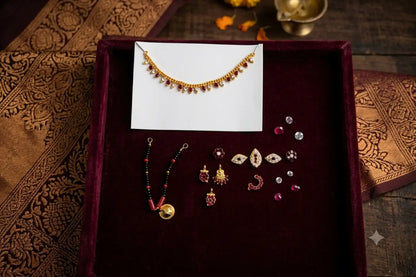 Complete Devi decoration set featuring traditional ornaments and accessories for Ammavari alankaram from Puja Celebrations