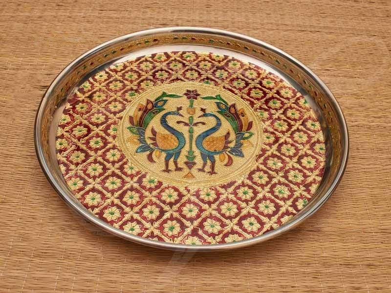 Meenakari Steel Plate - Puja Celebrations