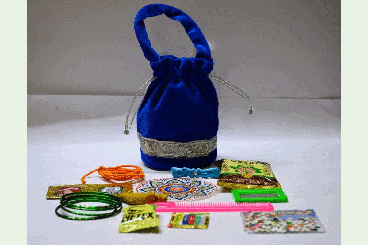 Velvet Zari Potli Combo - Puja Celebrations