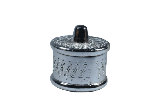 Single Kumkum Box Silver - Puja Celebrations
