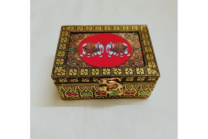Tanjore Print Wooden Jewel Box