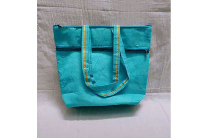 Bulk stack of eco-friendly printed jute handbags packaged for marriage return gift delivery