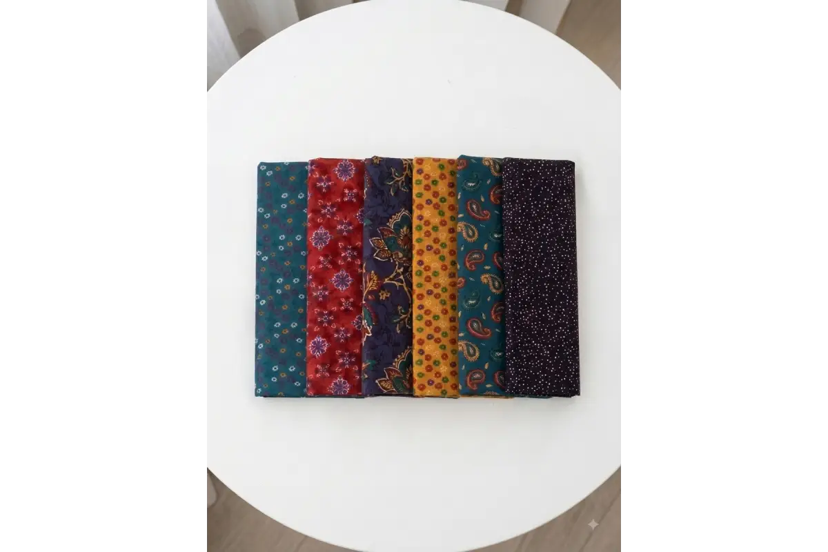 Vibrant fancy printed cotton blouse bit for saree matching and traditional return gifts - Puja Celebrations
