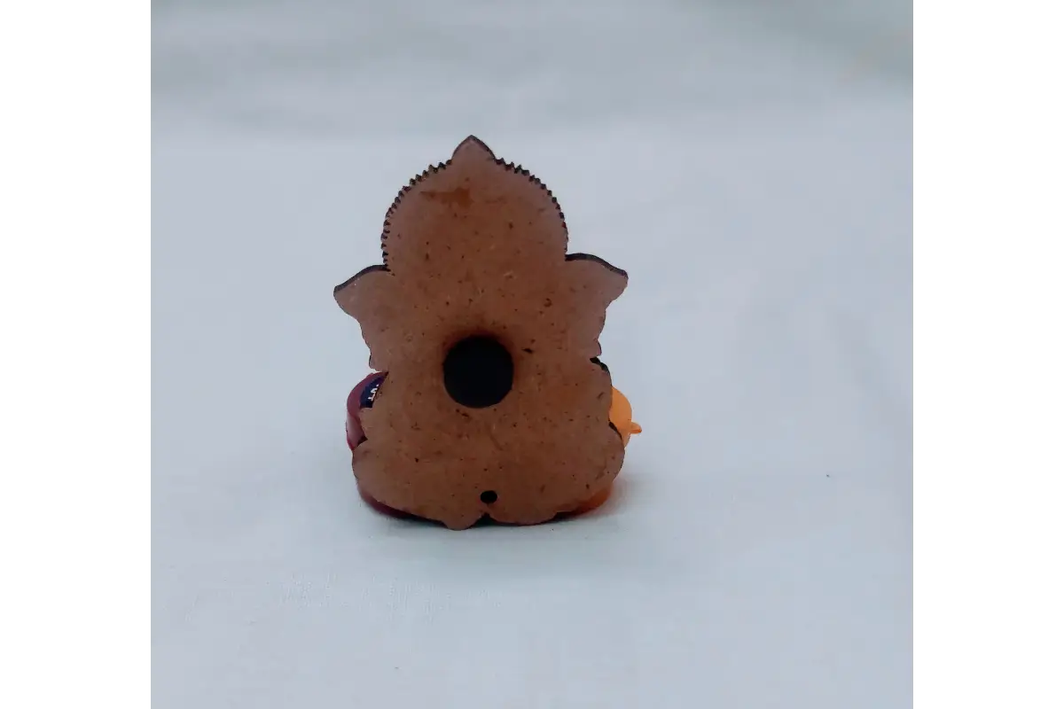 Rear view of Ganesha Haldi Kumkum set showing strong magnet for fridge attachment