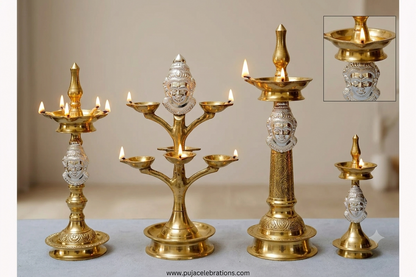 German Silver Goddess Gowri Face (Ammavaru Mukham) for Varalakshmi Puja and festival decoration - Puja Celebrations