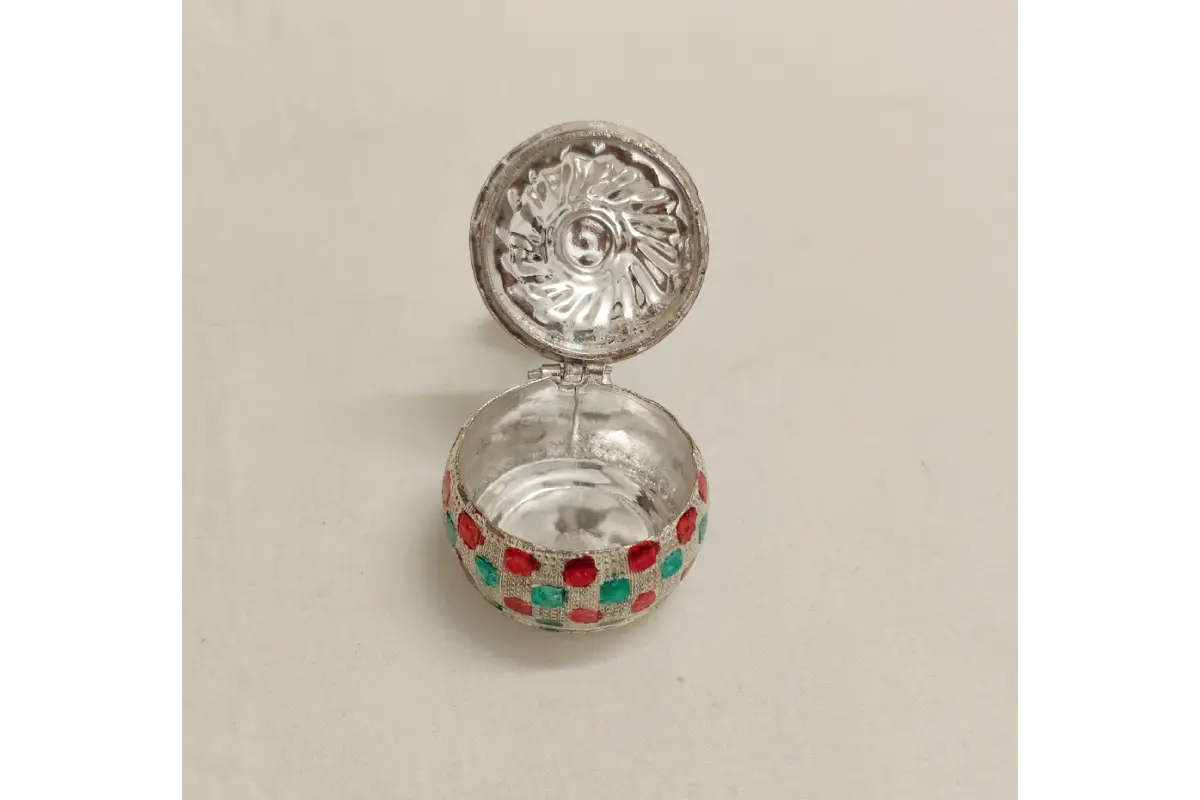 German silver sindoor dani haldi kumkum holder for wholesale return gifts India