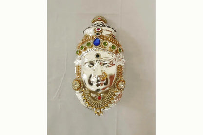German Silver Decorated Gowri Devi Face - Puja Celebrations
