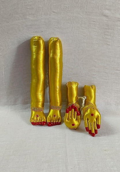Golden Pattu Zari Devi Hands Legs - Puja Celebrations